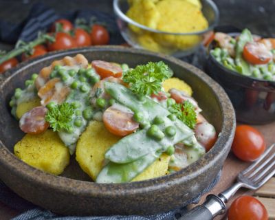 Gartengemüse-Ragout mit Polenta-Talern