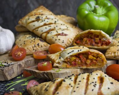 Herzhafte kleine Paprika-Strudel