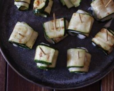 Rezept: Zucchiniröllchen mit veganer Fetacreme