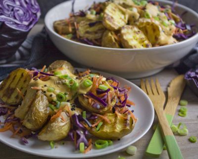 Kartoffel-Rotkohl-Salat mit Masala-Dressing