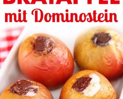 Veganer Bratapfel mit Dominostein