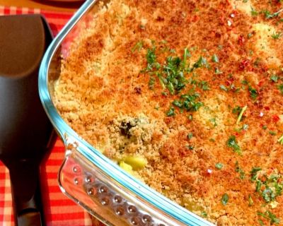 Brokkoli-Kartoffel-Gratin mit Kräuterkruste