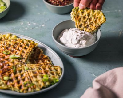 Knödelwaffeln – Knödel aus dem Waffeleisen mit Spinat und Veta