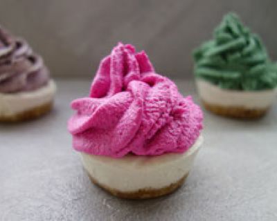 Rohvegane Vanilla-Swirl-Cheesecakes