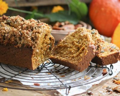 Kürbiskuchen mit Streusel-Topping