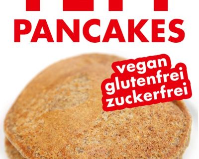 Vegane Teff-Pfannkuchen mit Haferflocken