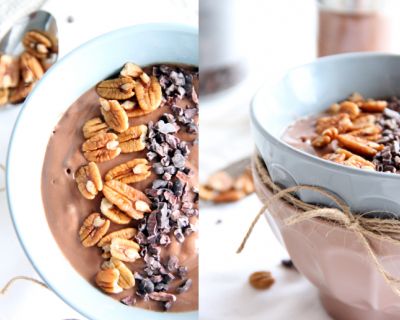 Cremige Schokoladen-Dattel-Smoothiebowl