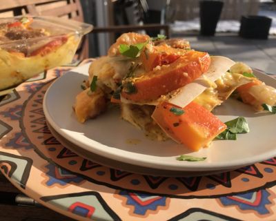 vegane Kürbis-Lasagne mit Süßkartoffeln