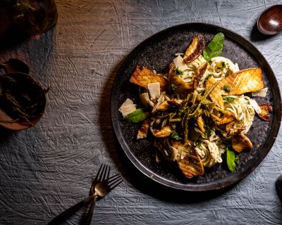 Steinpilze – Queller – Sauerampfersauce – Pasta – feine Wildküche