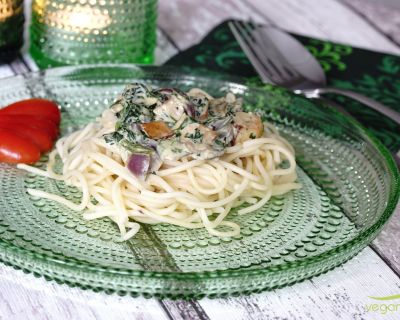 Spaghetti mit Spinat vegan