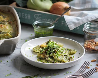 Cremig-sahniges Kohlrabi-Gratin mit Schnittlauch