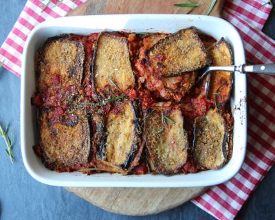 Italienischer Auberginenauflauf à la Melanzane parmigiana