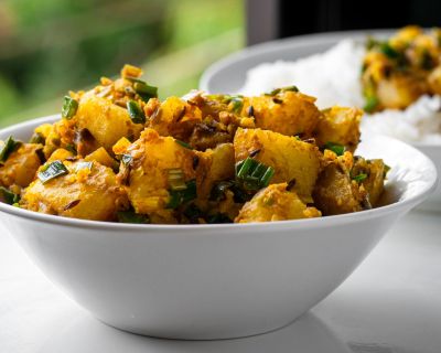 Indische Kartoffeln mit Frühlingszwiebeln
