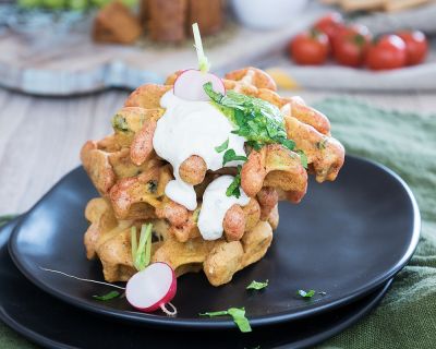 Buttermilch Parmesan Waffeln