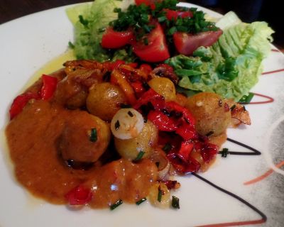 Gebratene Süßkartoffelbällchen