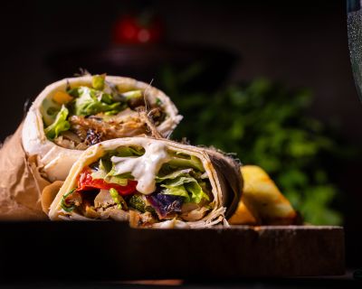 Vegane Schawarma aus Austernseitlingen mit Grillgemüse