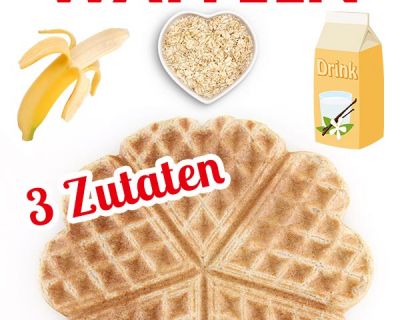 Vegane Haferflocken Bananen Waffeln