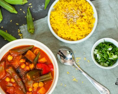 Okras in Tomatensoße vegan