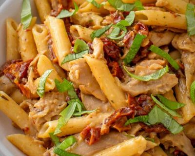 Einfache vegane Marry Me Chicken Pasta