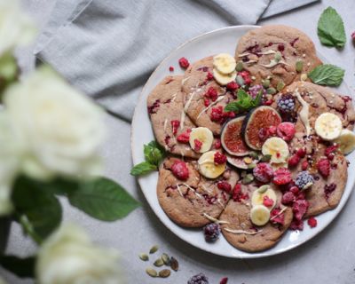 Glutenfreie Himbeer-Pancakes aus dem Ofen