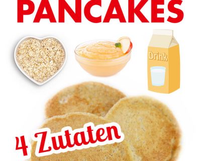 Vegane Haferflocken-Apfelmus-Pfannkuchen