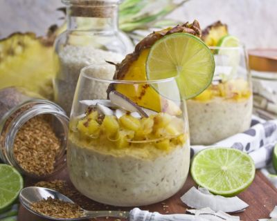 Pina-Colada-Milchreis mit frischer Ananas