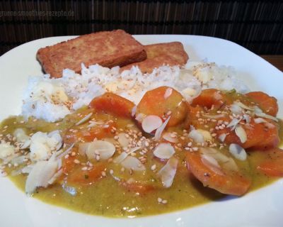 Karotten-Curry mit cremiger Bananen-Sesam-Mandelsosse