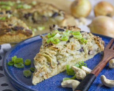 Fenchel-Zwiebel-Kuchen mit Kidneybohnen