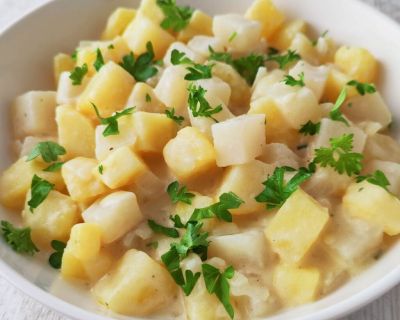 Veganes Kohlrabi Kartoffel Gemüse