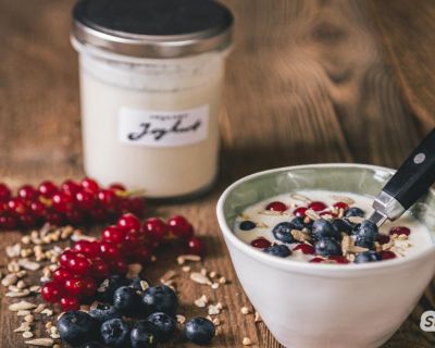 Veganen Joghurt und Quark aus Sojamilch herstellen mit Joghurtferment
