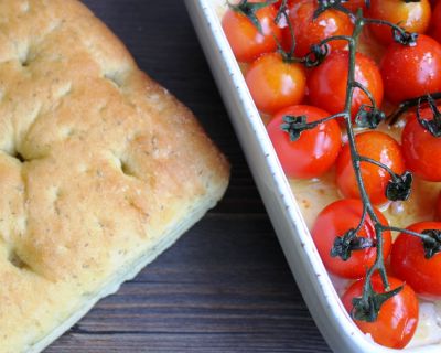 Ofentomaten zu Rosmarin-Focaccia