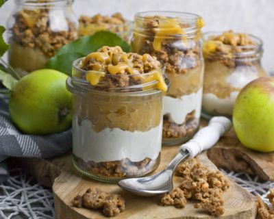 Schneller Apfel-Käsekuchen im Glas