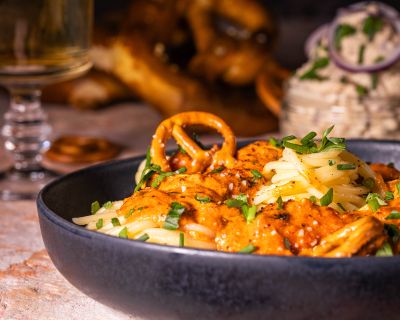 Spaghetti al Camembert mit Obazda-Sauce – vegan