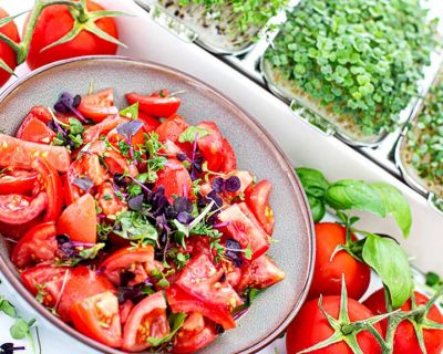 Schneller Tomatensalat mit Microgreens