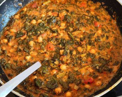 Schnelles Spinat-Kichererbsen-Curry