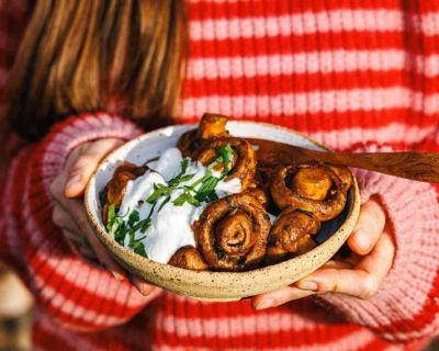Champignons wie vom Weihnachtsmarkt – aber vegan!