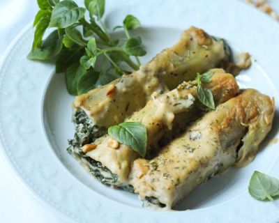 Cremige Spinat-Quark-Cannelloni