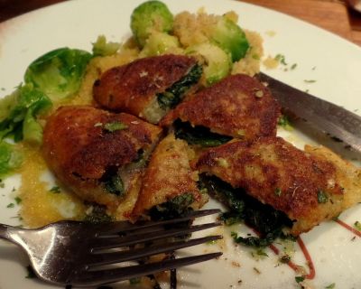 Kartoffeltaschen mit Spinatfüllung