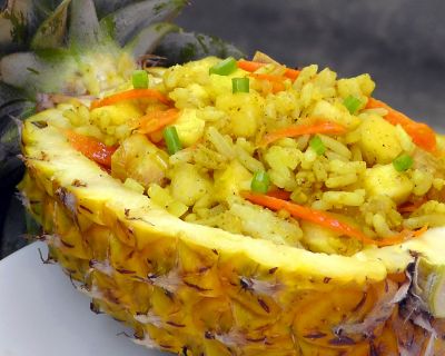 Thai gebratener Reis mit Ananas