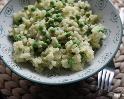 Veganes Risotto mit Erbsen