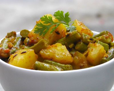 Indische Kartoffeln mit grünen Bohnen