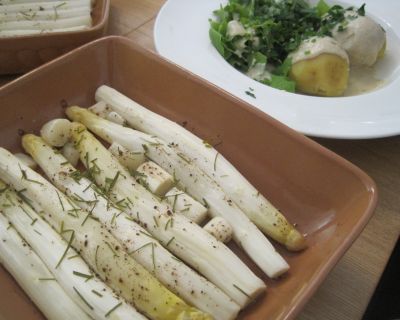 Ofenspargel mit veganer Hollandaise