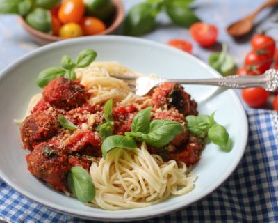 Spaghetti mit veganen Klösschen