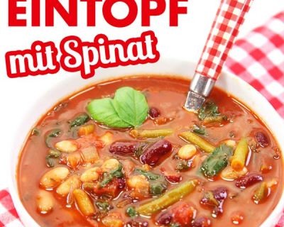 Veganer Bohneneintopf mit Spinat