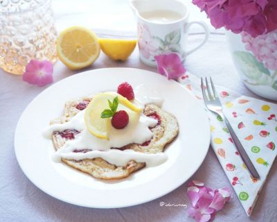 Iss dich glücklich – Fruchtige Vegane Zitronen Himbeer Pancakes