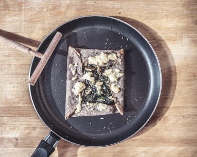 Galettes Bretonnes mit Spinat Sahne “Füllung”