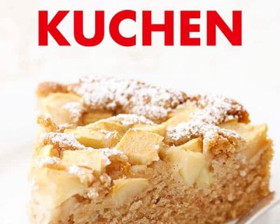 Einfacher veganer Apfelkuchen mit Rührteig