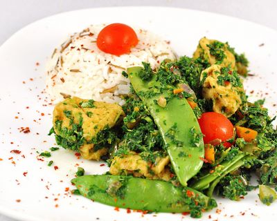 Grünes Feuer mit Tofu an Reis | vegan, WW