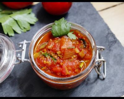 Rezept vom 19.09.2016: Tomaten-Zucchini Relish (Vegan)