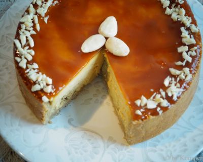 Sanddorn-Käsekuchen (gebacken) - vegan, glutenfrei und sojafrei